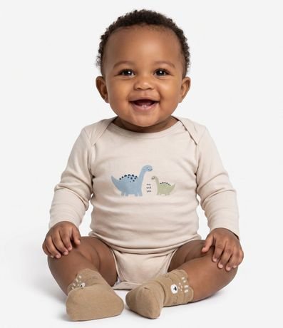 Body Infantil con Estampa de Dinosaurio – Talle RN a 18 Meses