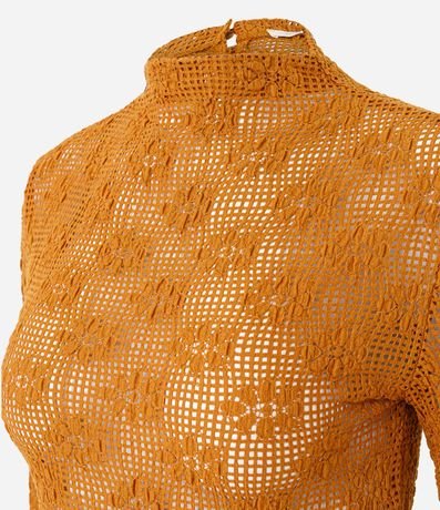 Blusa Regular en Encaje Floral con Textura Perforada 2