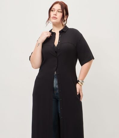 Vestido Chemise Midi Viscosa Curve & Plus Size 7