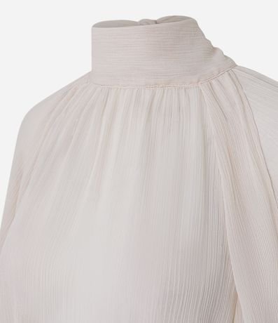 Blusa Amplia en Chiffon con Cuello Lazo y Recortes Vazados 7