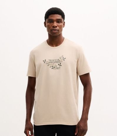 Remera Masculina de Algodón con Lettering Tropical Handmade 5