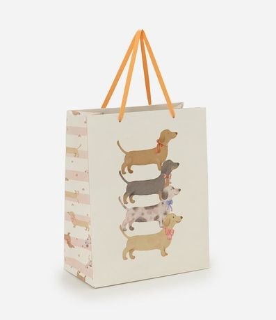 Bolsa de Regalo Mediana con Estampa de Perro Salsicha