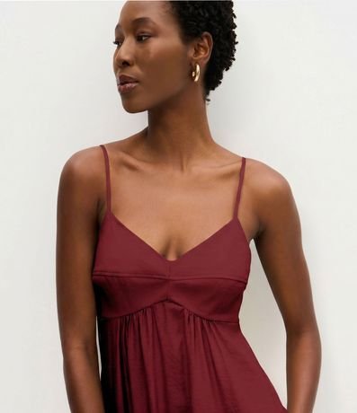 Vestido Midi Evasê en Viscosa con Escote Corazón 2