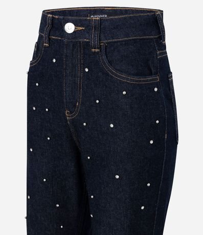 Pantalón de Jean Mom con Remaches y Cintura Alta 2