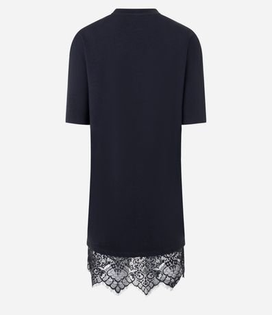 Vestido Recto en Algodón con Encaje en el Ruedo 5