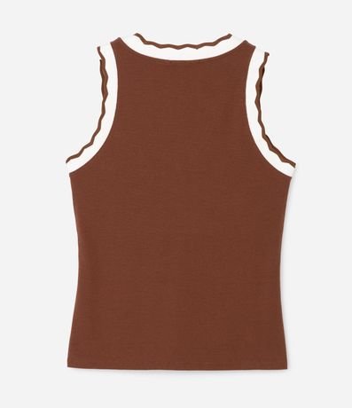 Blusa Musculosa en Ribana con Cuello V en Retilínea Curve & Plus Size 5