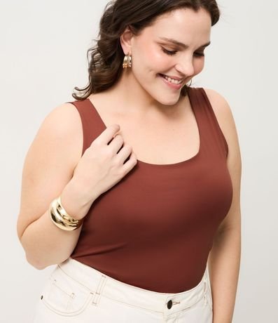 Blusa Musculosa en Poliamida con Breteles Anchos Curve & Plus Size 3