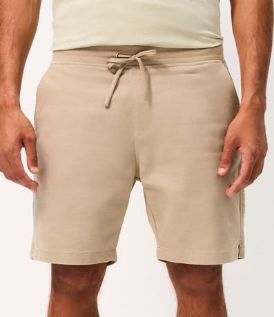 Bermuda en Sarga con Cintura Elástica y Bolsillos 2