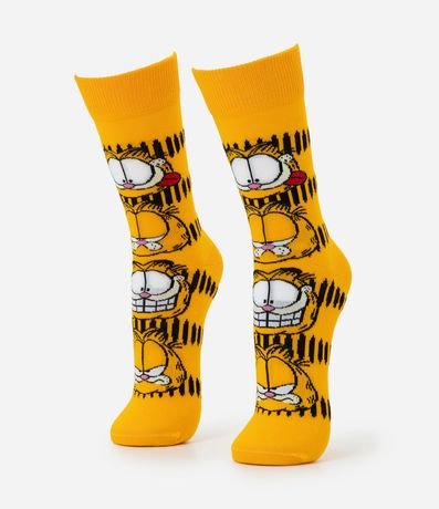 Media Caña Larga en Algodón con Estampa de Garfield