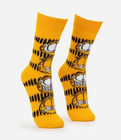 Media Caña Larga en Algodón con Estampa de Garfield 2
