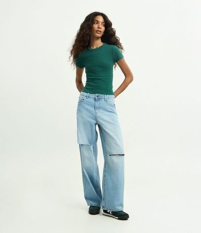 Blusa Alargada Ajustada en Rib 2