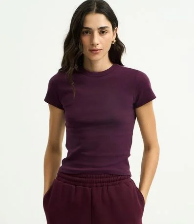 Blusa Alargada Ajustada en Rib