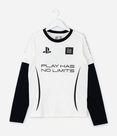 Remera Infantil Playstation con Manga Sobrepuesta – Talle 5 a 14 años 2