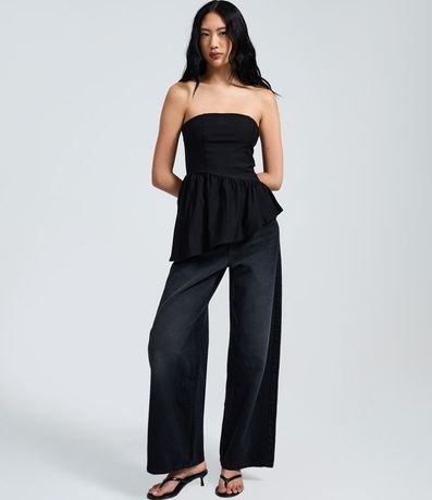 Blusa Peplum en Bengalina con Bajo Asimétrico 2