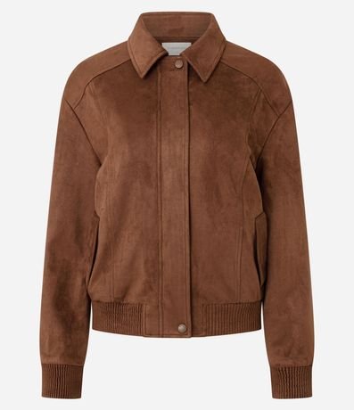 Campera en Gamuza con Elástico en el Ruedo