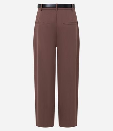 Pantalón Wide Leg Sastrería con Cinturón y Detalle de Cadena 3