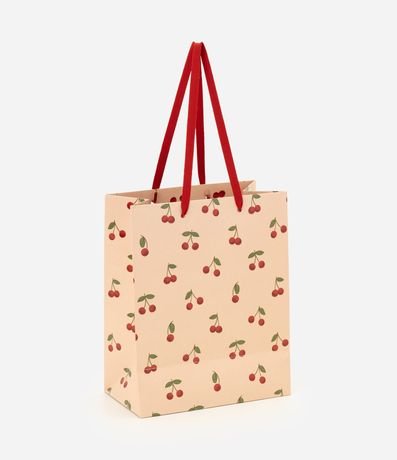 Bolsa de Regalo Pequeña con Estampa de Cerezas