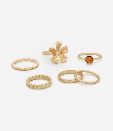 Kit 06 Anillos Delicados con Diferentes Acabados 2
