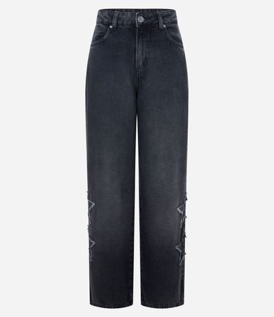 Pantalón Baggy en Jeans con Recortes de Estrellas y Cintura Mediana 7
