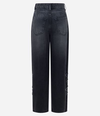 Pantalón Baggy en Jeans con Recortes de Estrellas y Cintura Mediana 9