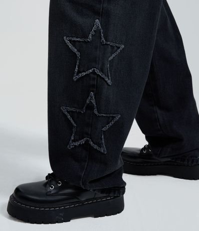 Pantalón Baggy en Jeans con Recortes de Estrellas y Cintura Mediana 6