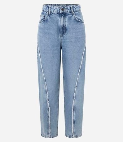 Pantal�n Baggy en Jeans con Bordado Deshilachado y Cintura Mediana 5