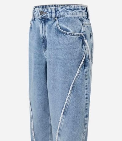 Pantal�n Baggy en Jeans con Bordado Deshilachado y Cintura Mediana 6