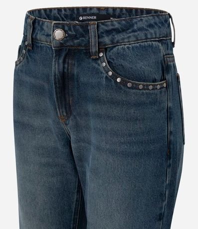 Pantalón Bootcut en Jeans con Cintura Baja y Tachuelas en los Bolsillos 2