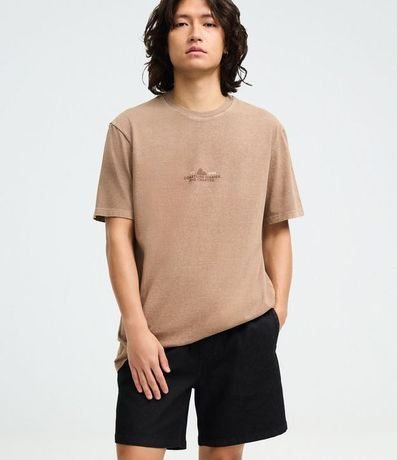 Bermuda en Sarga Texturizada con Cintura Elástica