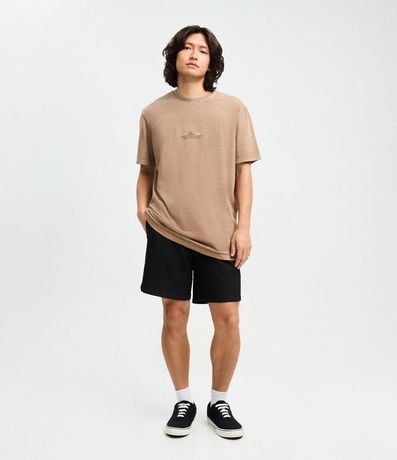 Bermuda en Sarga Texturizada con Cintura Elástica 2