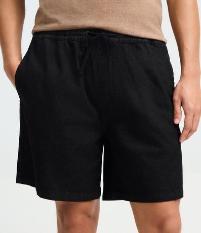 Bermuda en Sarga Texturizada con Cintura Elástica 3