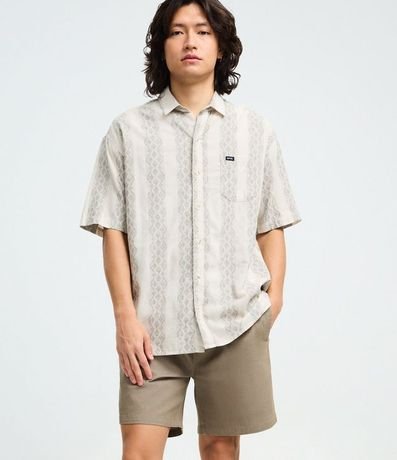 Bermuda en Sarga Texturizada con Cintura Elástica 4