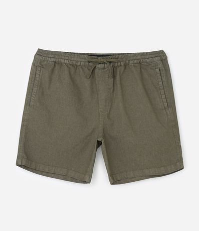 Bermuda en Sarga Texturizada con Cintura Elástica 6