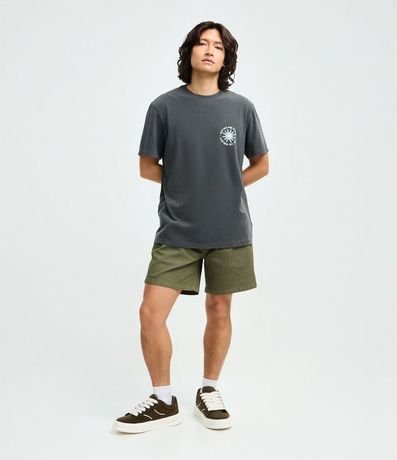 Bermuda en Sarga Texturizada con Cintura Elástica