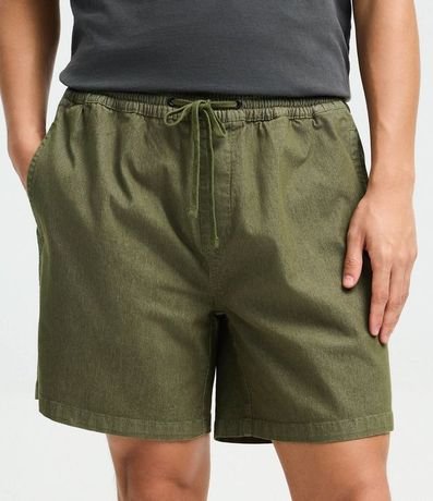 Bermuda en Sarga Texturizada con Cintura Elástica 2