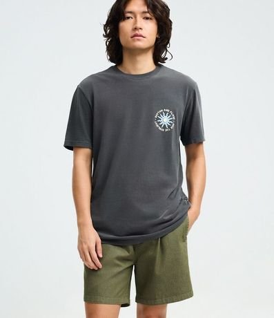 Bermuda en Sarga Texturizada con Cintura Elástica 5