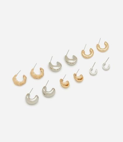 Kit 06 Argollas Metalizadas con Formatos Variados
