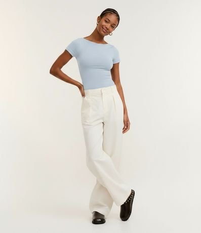 Blusa Manga Corta con Escote Canoa