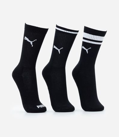 Kit 03 Medias Caña Larga Deportivas en Algodón Puma 2