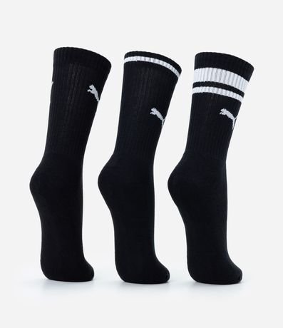 Kit 03 Medias Caña Larga Deportivas en Algodón Puma 4