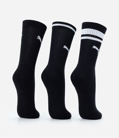 Kit 03 Medias Caña Larga Deportivas en Algodón Puma 3