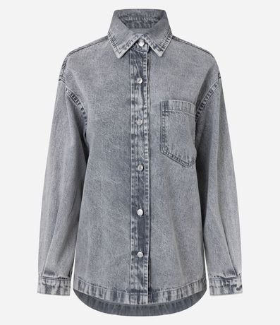 Camisa Oversized en Jeans con Botones Delanteros
