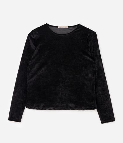 Blusa Tule Velvet Manga Larga Curve & Plus Size 4