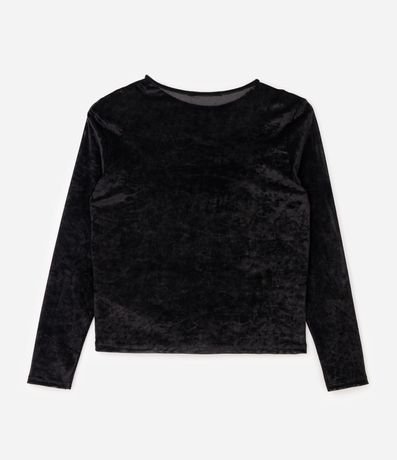 Blusa Tule Velvet Manga Larga Curve & Plus Size 5