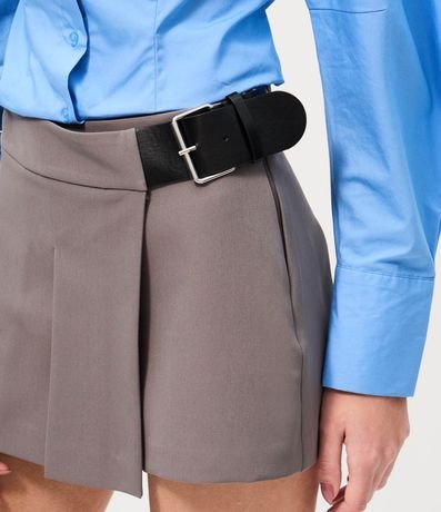 Short Pollera Sastre con Plegado Delantero y Cinturón Lateral 3