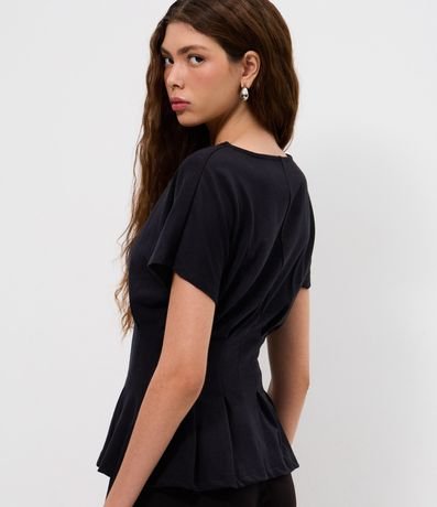 Blusa Peplum en Cotton con Pliegues 4