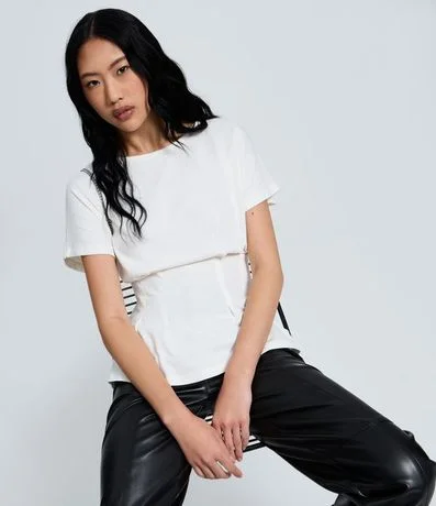 Blusa Peplum en Cotton con Pliegues