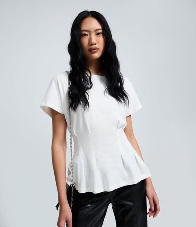Blusa Peplum en Cotton con Pliegues 3