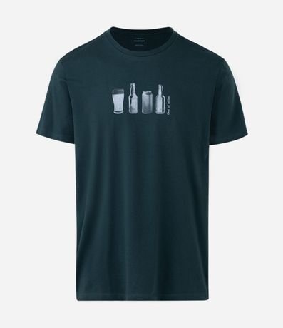 Remera Manga Corta en Algodón con Estampa de Cerveza 4