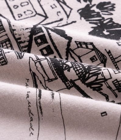 Remera Manga Corta en Algodón con Estampa de Pueblo 6